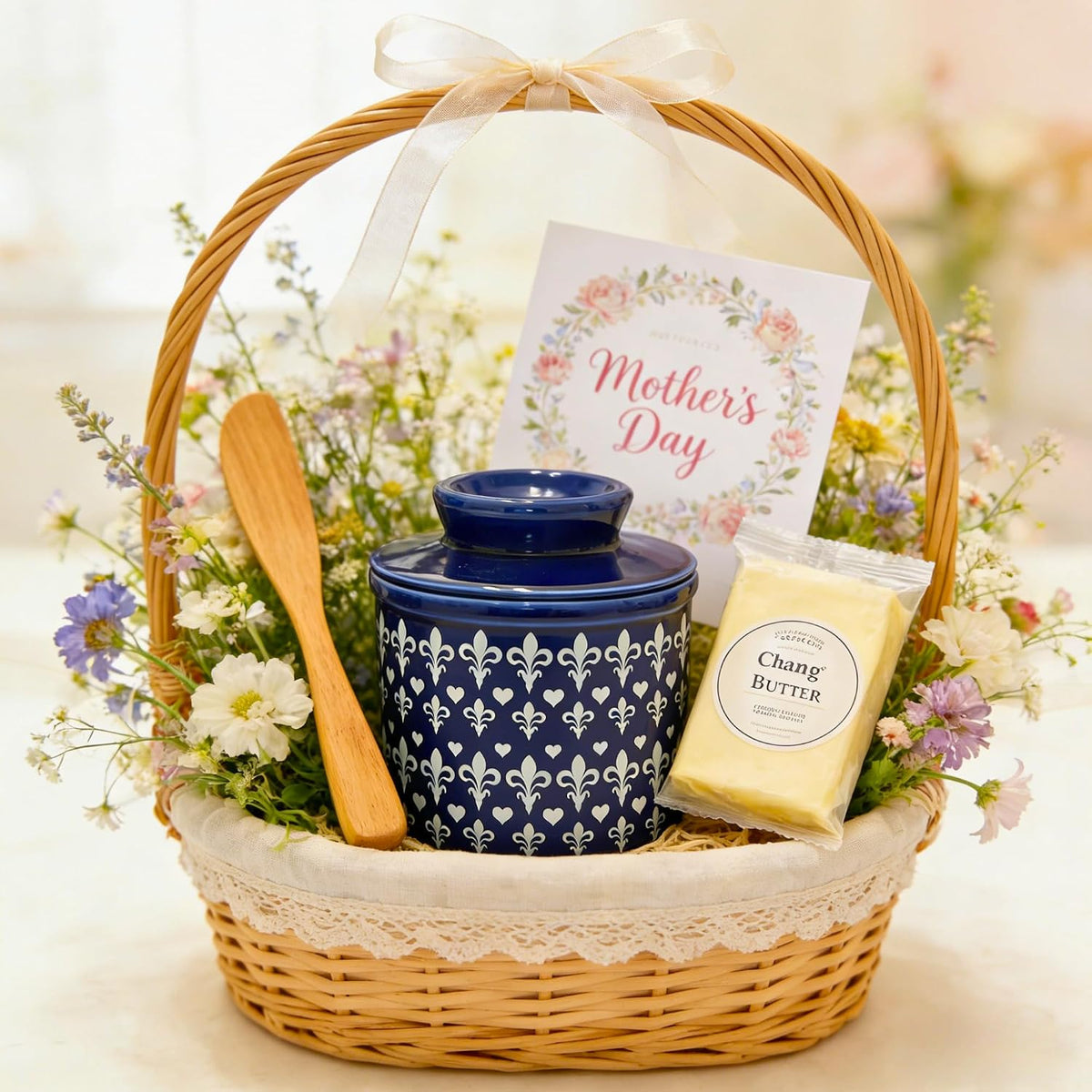 Butter Crock with Lid for Countertop, Butter Keeper Crock with Water
