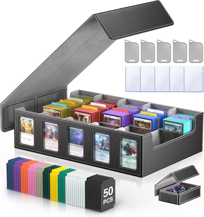 Trading Card Storage Box 5-Row 3900+ Capacity, TCG MTG Card Case by MORCCO