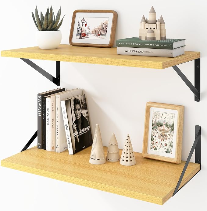 Deep Floating Shelves Wall Mounted, Living Room, Office by Acovy