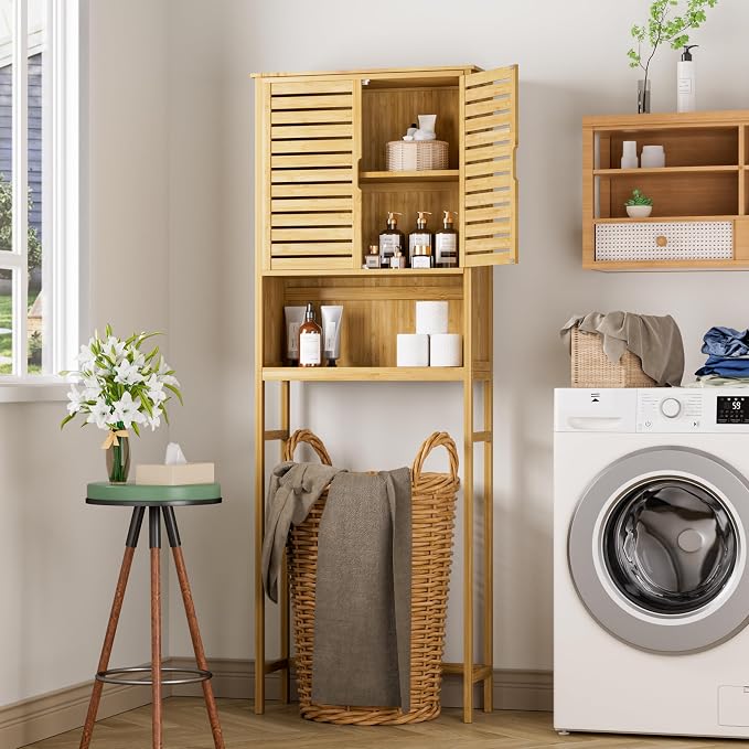 BlueWish Bamboo Over The Toilet Storage Cabinet, Over Toilet Cabinet - Image 9