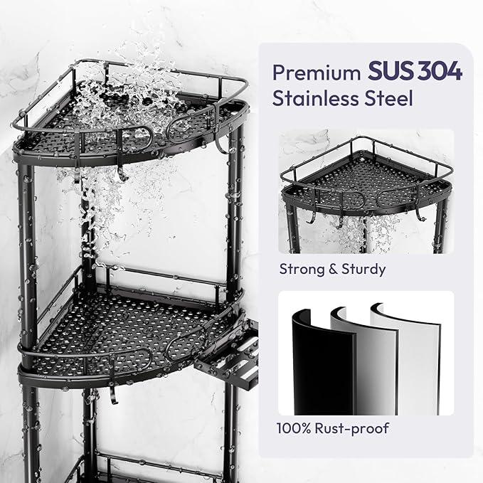 SWTYMIKI Corner Shower Caddy Standing - Image 5