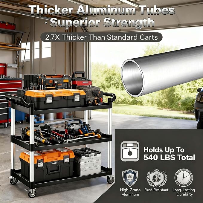 3-Tier Rolling Utility Cart - Image 4