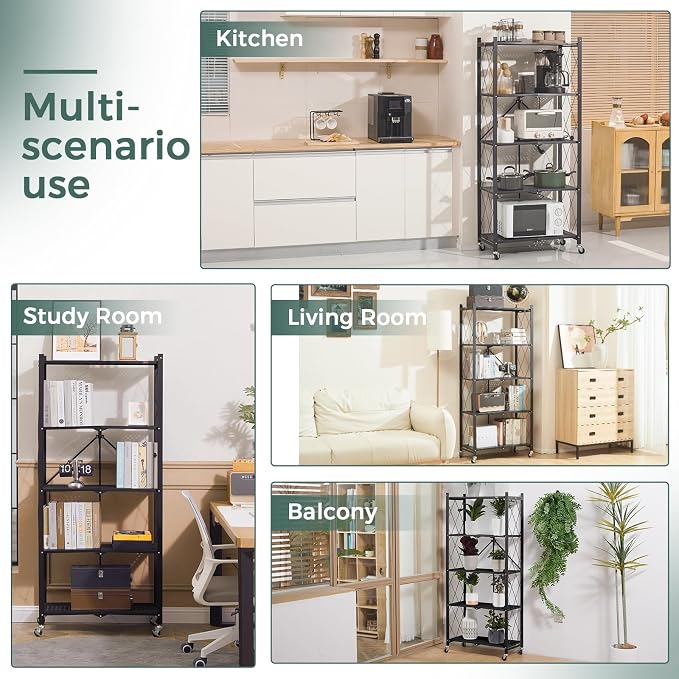 DEANIC 5 Tier Foldable Storage Shelves - Image 3