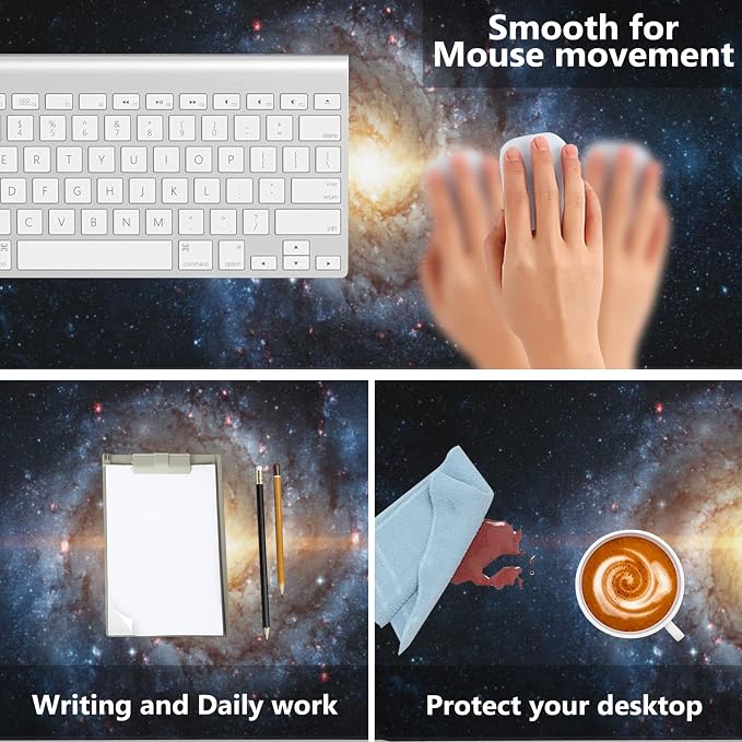 Desk Mat, Spiral Galaxy and Stars Gaming Mouse Pad, XXL Extended Mouse Pad Mat - Image 4