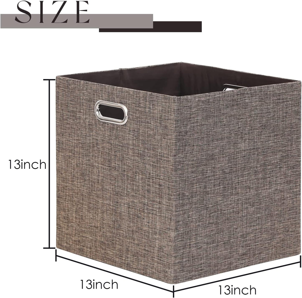 13x13x13 Inch Foldable Cube Storage Bins with Metal Handles, 4 Pack