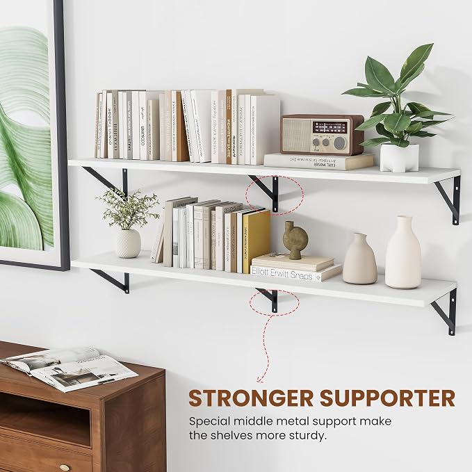 Heimlove White Deep Floating Shelves - Image 4
