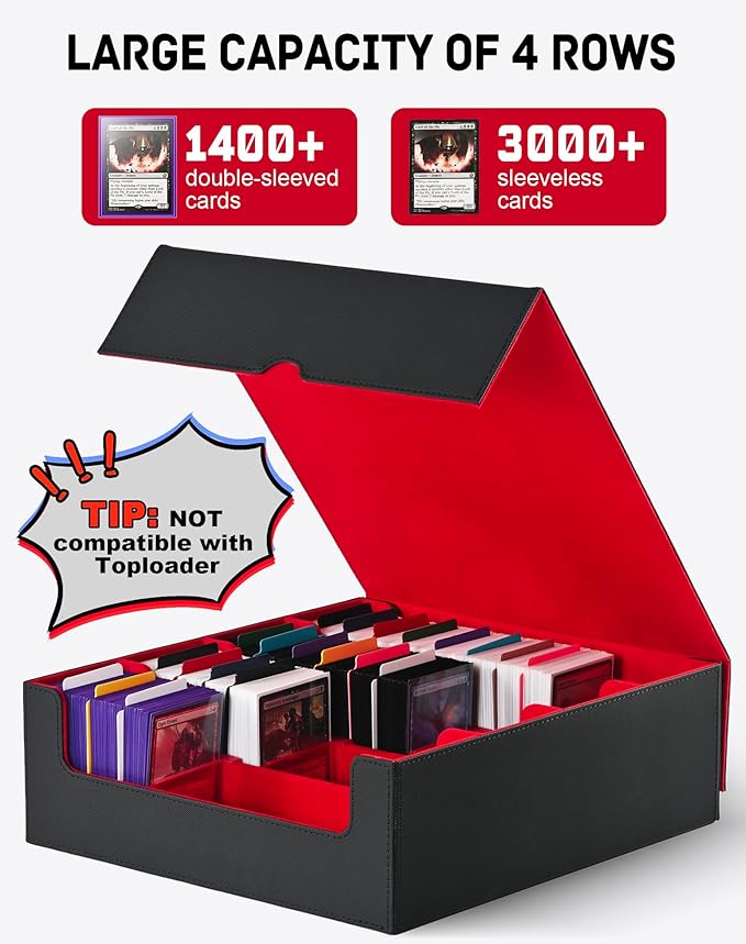 ZLCA Card Storage Box for MTG PTCG, Commander Deck Box Holds 3200+ Cards - Image 6