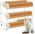 Cat Food Organizer, 3-Tier Stackable Iron Shelf by FMOACEN