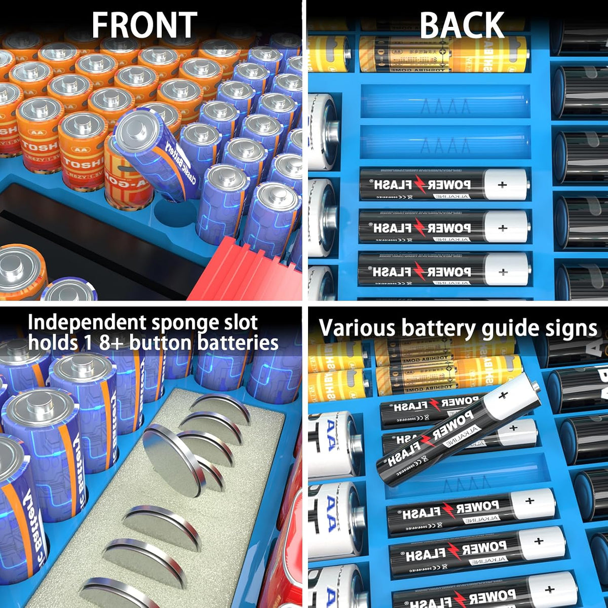 ALCYON 269+ Battery Organizer Case with Tester, Double-Sided