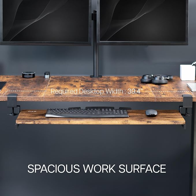 VIVO Extra Long Clamp-on Computer Keyboard and Mouse Under Desk Slider Tray - Image 5
