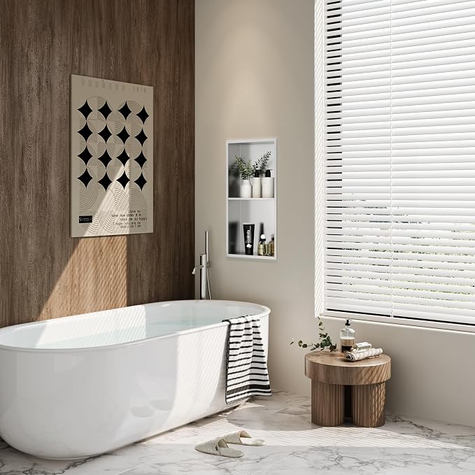 Stainless Steel Shower Niche 24" X 12", No Tile Needed Wall Niche Double Shelves - Image 4