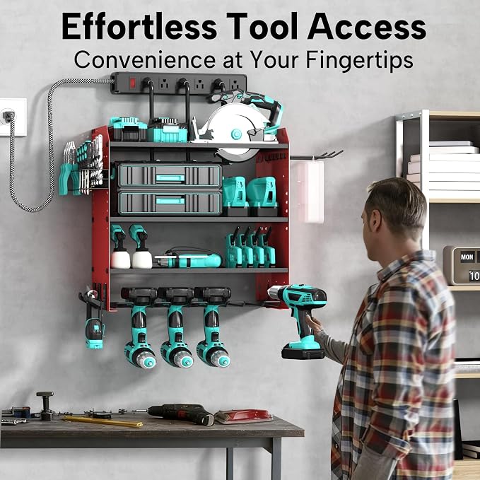 4 Layer Heavy Duty Power Tool Organizer Wall Mount - Image 7