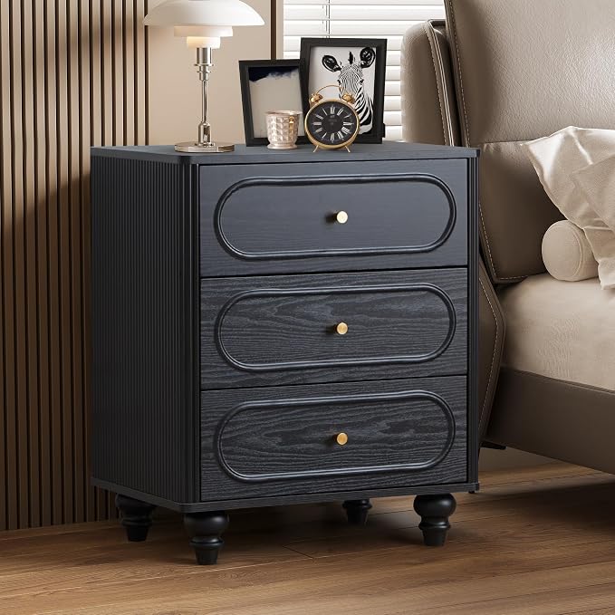 Fluted 3 Drawer Dresser for Bedroom, Modern Mid Century Chest of Drawers - Image 7
