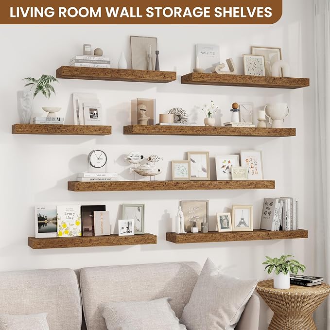 fuqing Floating Shelves for Wall, Wall Mounted Wood Floating Shelf - Image 2