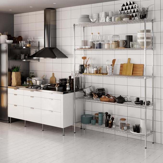 14" Deep x 60" Wide x 86" Height Wire Shelving Kit | 5-Tier | NSF Commercial - Image 8