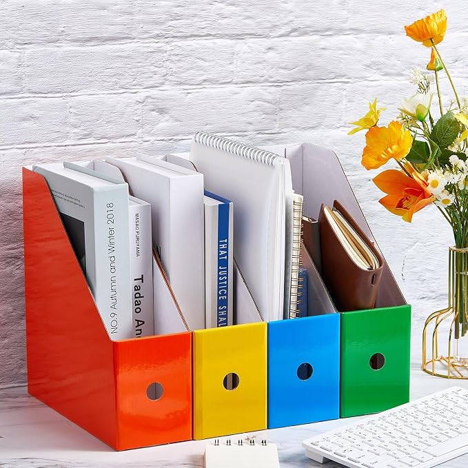 Thenshop 24 Pcs Cardboard Magazine File Holders Magazine Book Bin Box - Image 4