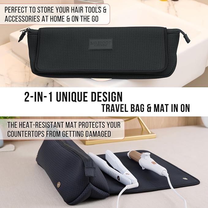 BAREFOOT CARIBOU Hair Tools Travel Bag and Heat Resistant Mat - Image 4