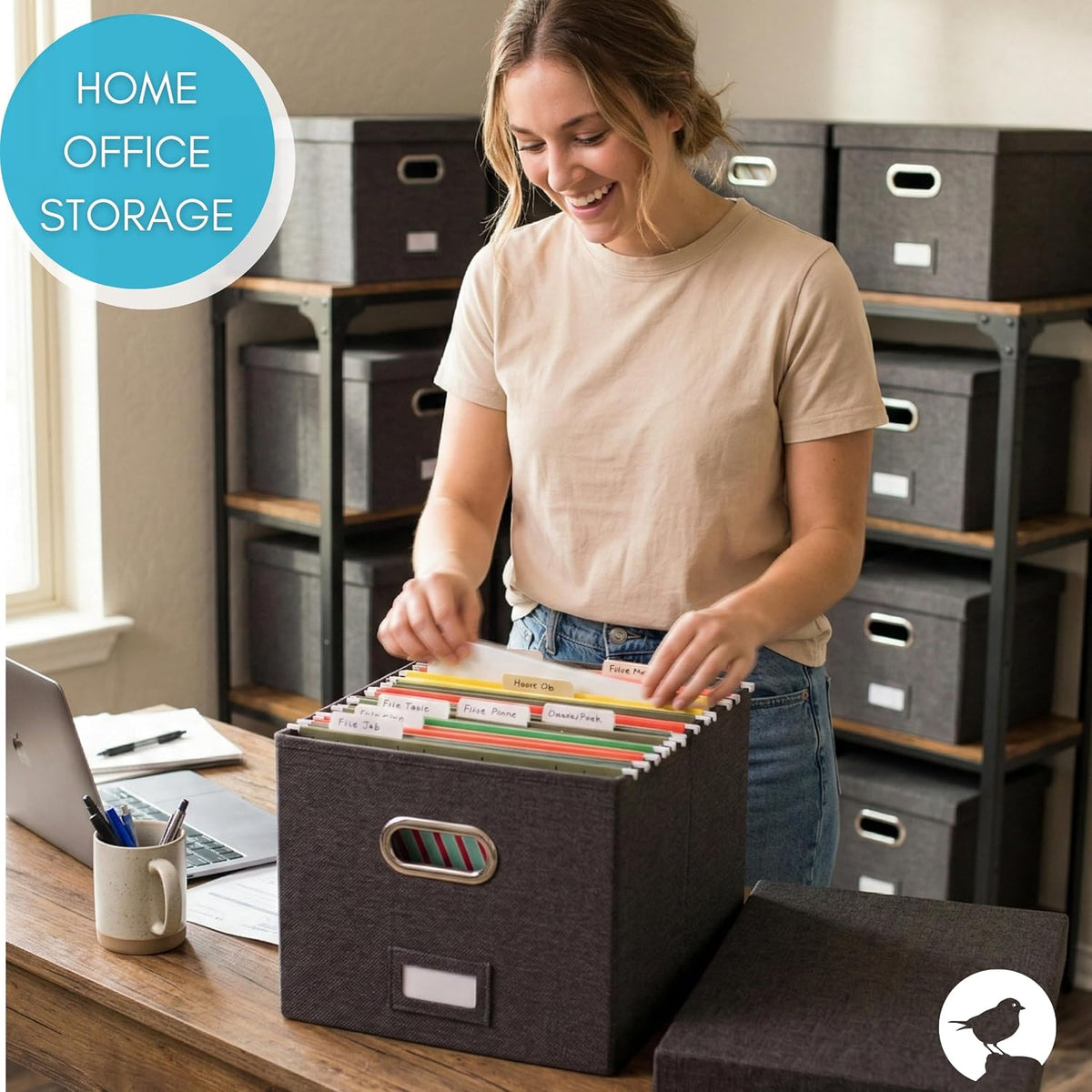 Internet's Best Collapsible File Storage Organizer | Decorative Linen