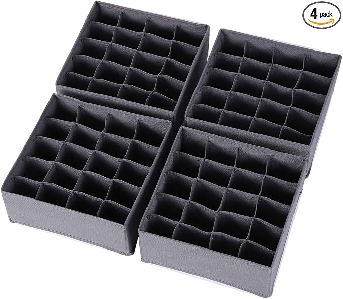 DIOMMELL 4 Pack Foldable Cloth Storage Box Closet Dresser Drawer Organizer by DIOMMELL