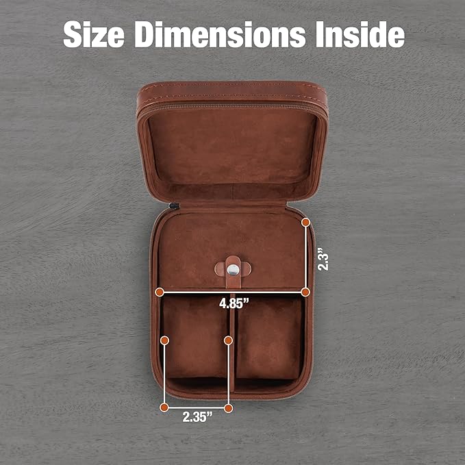 Awesometik 2 Slot Luxury Travel Faux Leather Watch Case. Watch Storage - Image 2