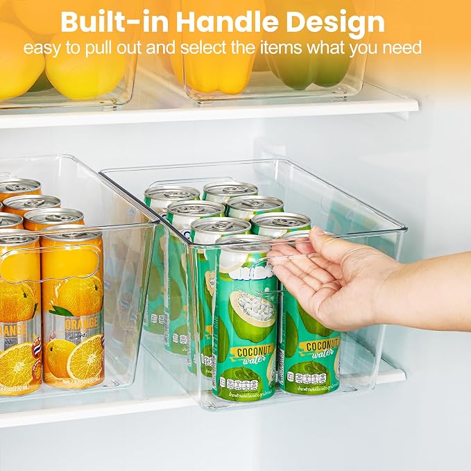 YIHONG Clear Plastic Storage Bins, 8 Pack Pantry Organizer Bins - Image 4