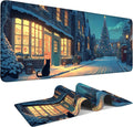 Large Extended Gaming Mouse Pad - Winter Christmas Night Scene, Soft