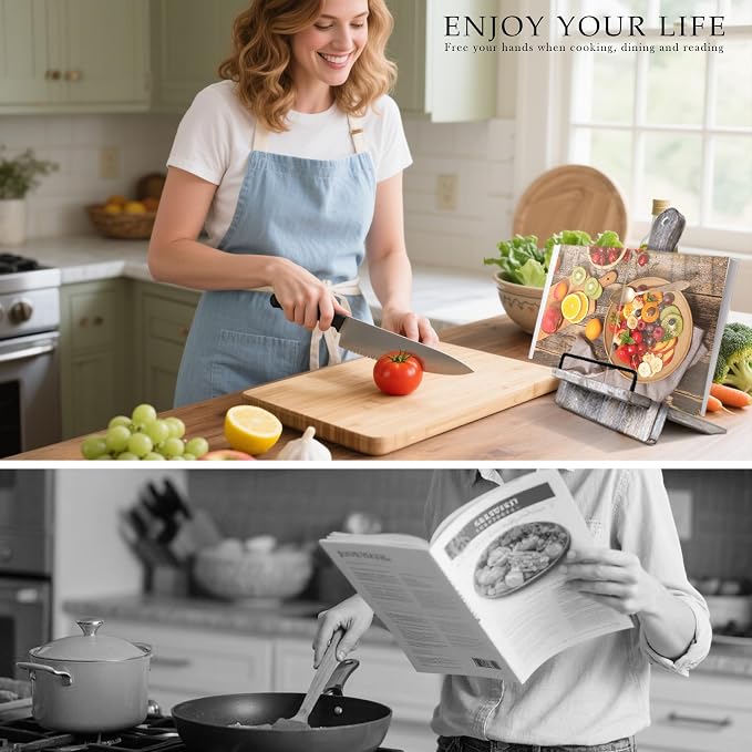 Wood Cookbook Stand Cookbook Holder: Kitchen Adjustable Cookbook Holder Recipe - Image 5