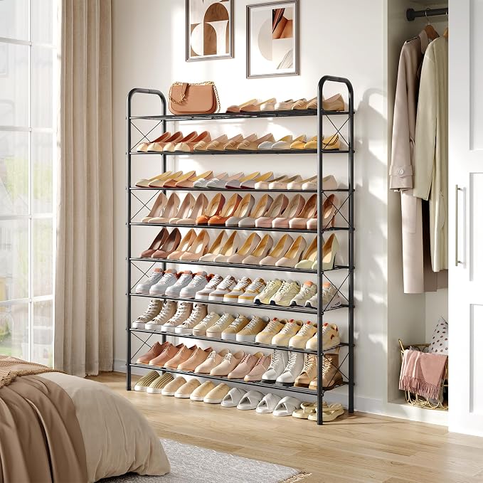 Hoctieon 8 Tier Shoe Rack for Closet, Durable Mesh Style Shoe Rack, Entryway - Image 5