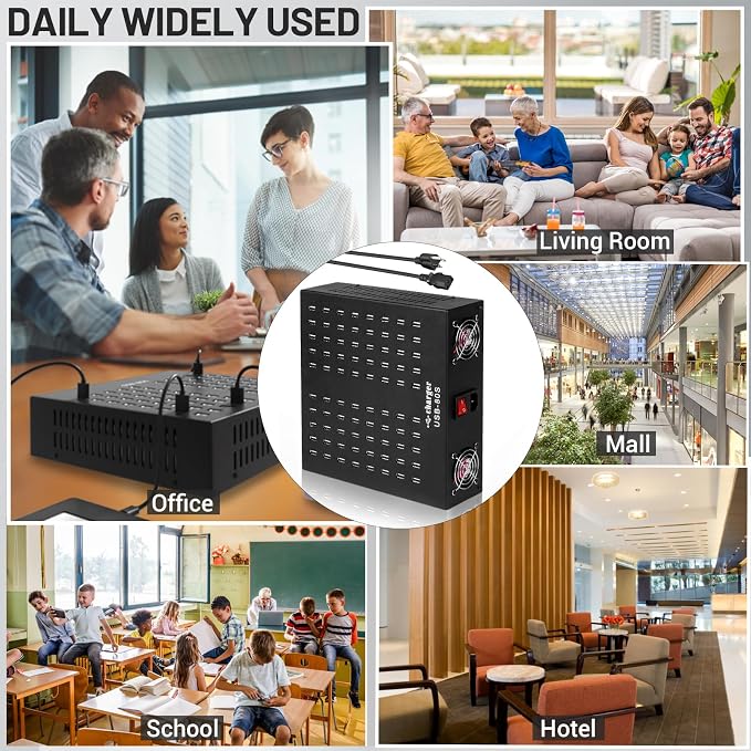 Multiple USB Charging Station, MIXILIN 80 Ports 800W Fast Charger Station - Image 7