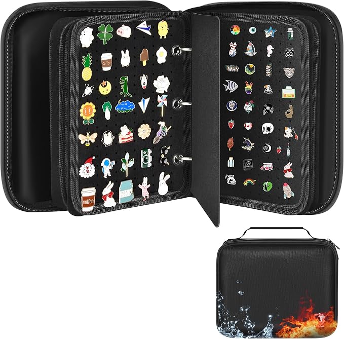 Fireproof Pin Display Book for Collectors, 6 Pages Enamel Pin Display Case by Unknown