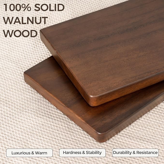 48" Rustic Walnut Wood Floating Shelves, 8 Inch Deep Wall Shelves - Image 6