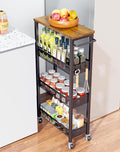 Utility Slim Storage Cart, 4 Tier Small Rolling Kitchen Laundry Room Cart by OKZEST