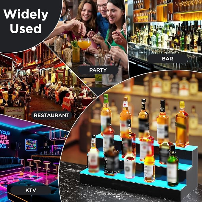Dethan 3 Tier 30 Inch Liquor Bottle Display Shelf - Image 5