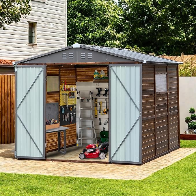 Shed 8' x 8' Storage Shed, 8x8 FT Wood Sheds & Outdoor Storage Clearance - Image 2