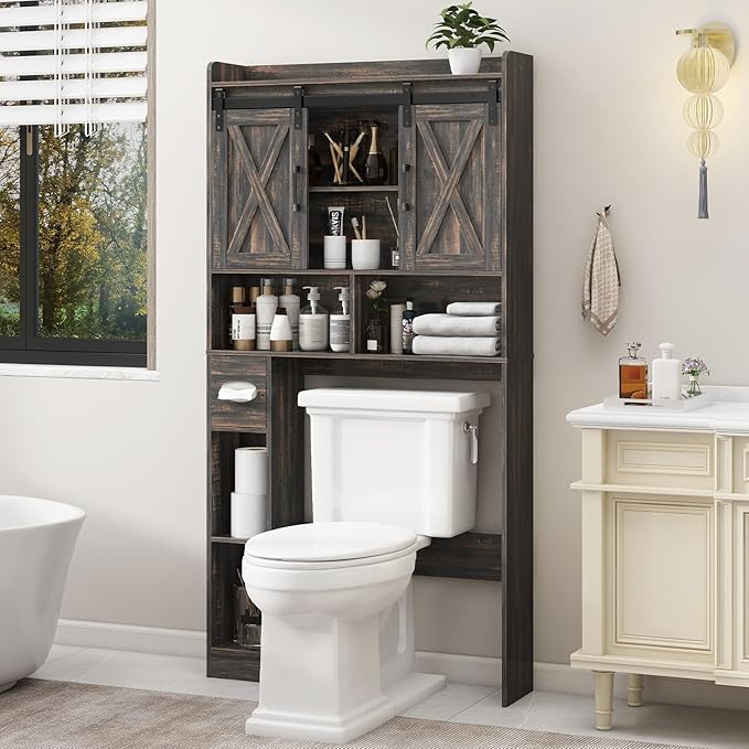 Vabches Over The Toilet Storage Cabinet, Farmhouse Storage Cabinet Over Toilet by Vabches