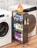 Utility Slim Storage Cart 4 Tier Small Rolling Kitchen Laundry Room by Unknown