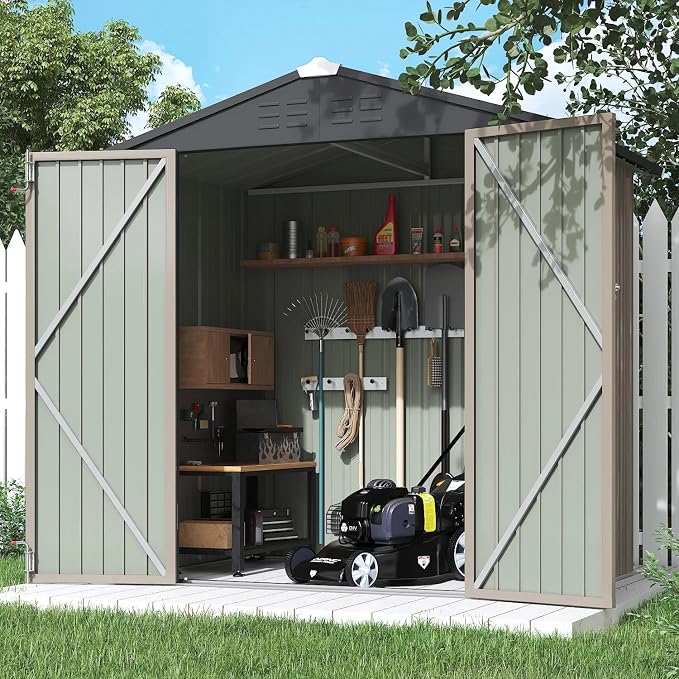 Flamaker 6x4 FT Storage Shed Waterproof Metal Garden Shed - Image 6
