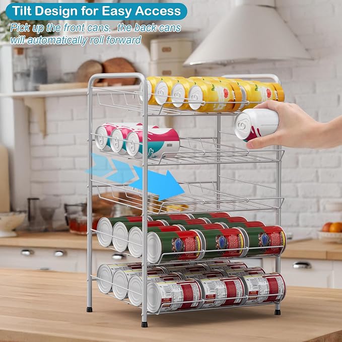Vrisa Can Organizer for Pantry 5 Tier Canned Food Organizer Can Storage Rack - Image 4