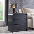 Aitjunz 25" Tall Modern Nightstand with Charging Station, 3 Drawers