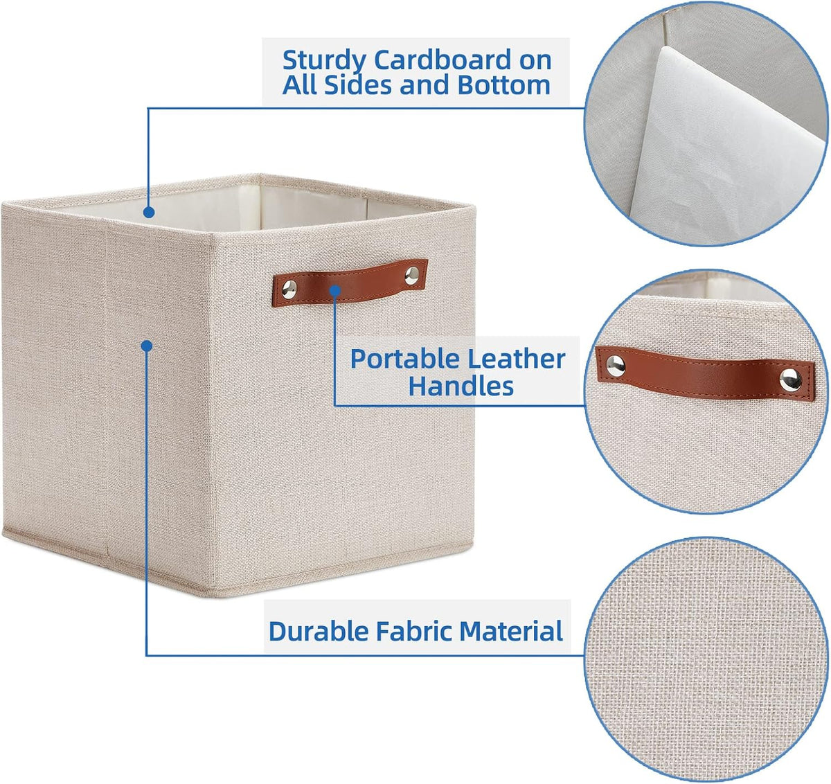 11x11 Storage Cubes Fabric Storage Cubes Storage Bins with Dual