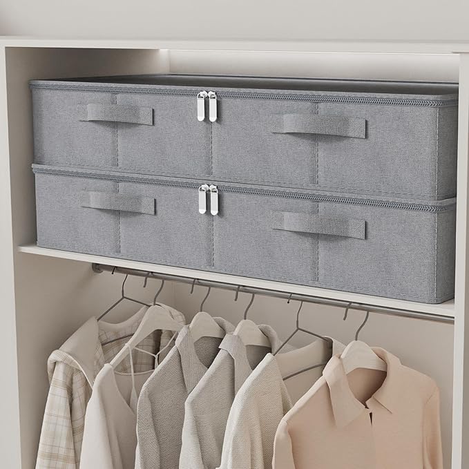 Underbed Storage Box, Foldable Under Bed Bins Container, Organizer Baskets - Image 7