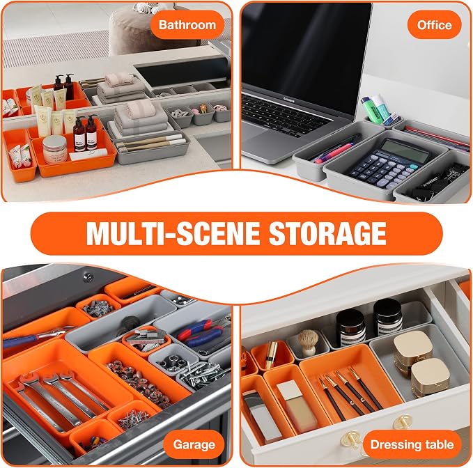 ValueMax 21 PCS Desk Drawer Organizer Set, PP Material Interlocking Drawer - Image 6