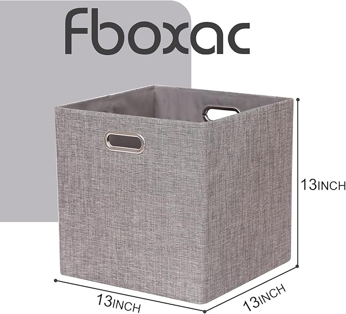 Cube Storage Organizer Bins 13×13x13 Inch, 4 Pack Collapsible Linen Fabric - Image 5