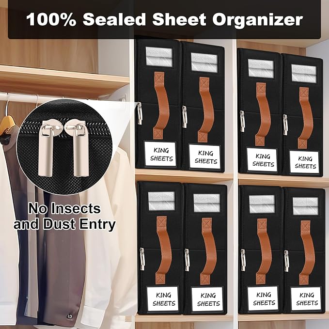 6pack Bed Sheet Organizer, Foldable Linen Closet Organizers and Storage - Image 5