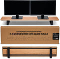 Moodular Wooden Monitor Stand 45.6” Large Desk Organizer by ULTRARM