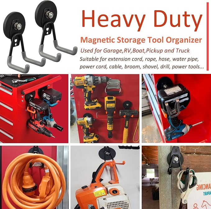 ULIBERMAGNET Heavy Duty Magnetic Hooks, Strong Large Magnet Hooks - Image 4