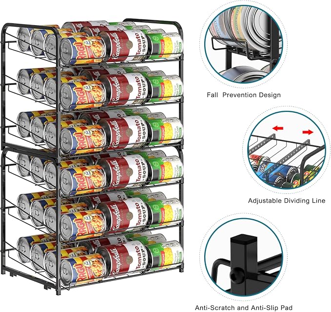 BTY Can Organizer for Pantry Stackable 2 Pack, Can Storage Organizer Rack - Image 4