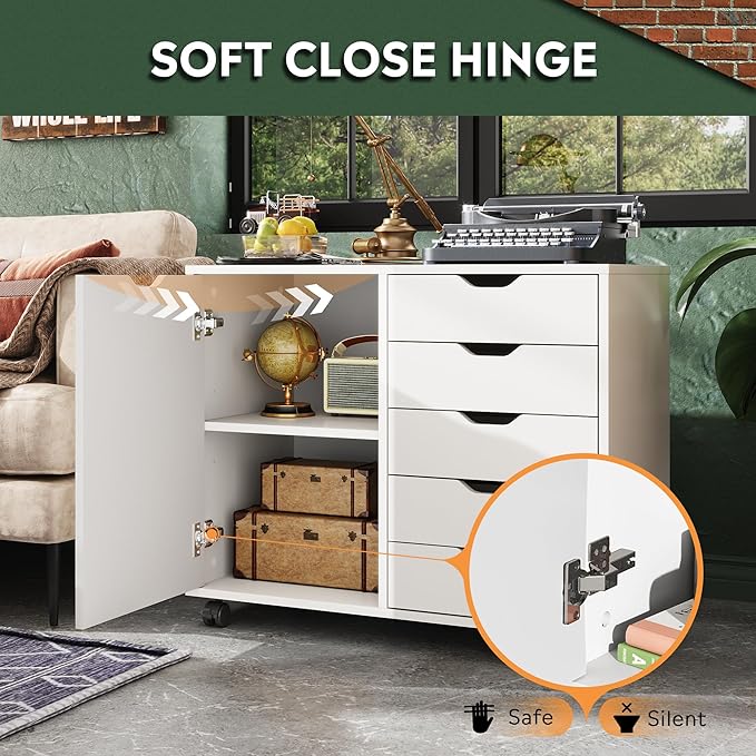 DEVAISE 5-Drawer Wood Dresser Chest - Image 4