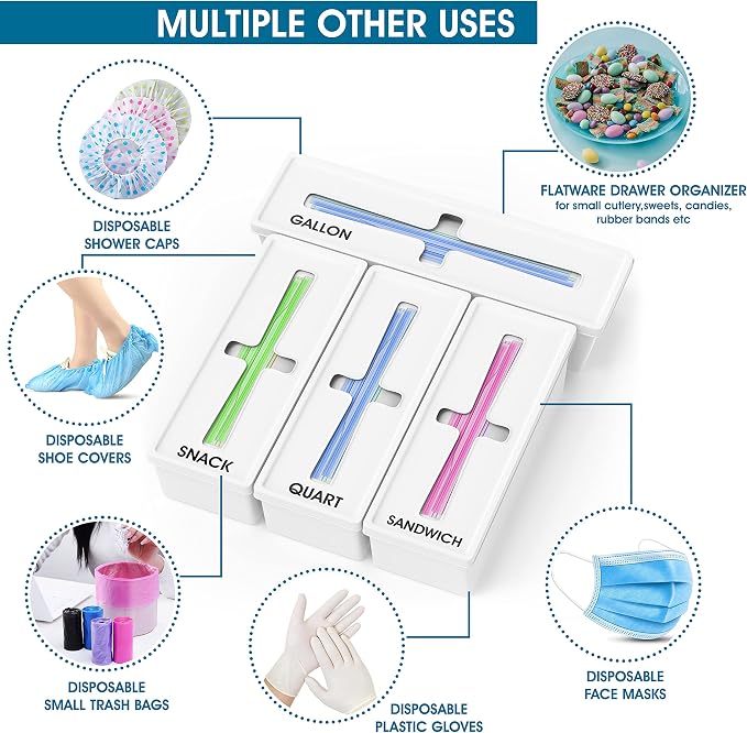 Storage Bag Organizer for Kitchen- Baggie Drawer Organizer & Plastic Food - Image 4