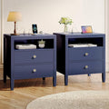 Huuger Blue Nightstand Set of 2, Night Stand by Huuger